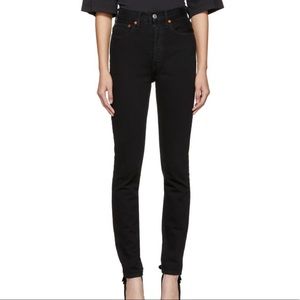 Re/done High Rise Black Skinny Jeans size 26